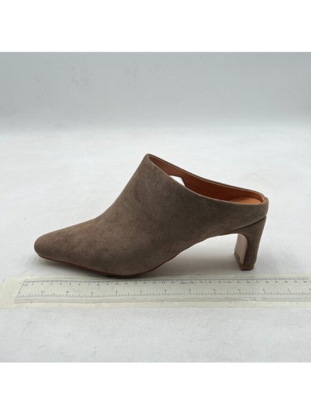 YDN Nude Pointed Toe Low Chunky Heel Dressy Slide Mules Casual Slip On Sandals
